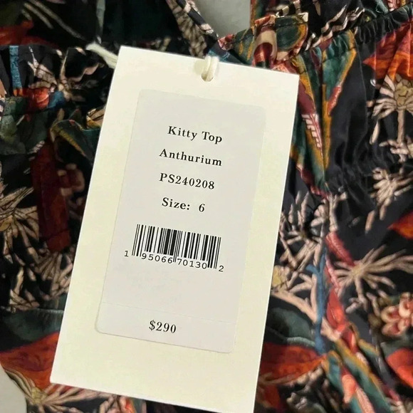 NWT Ulla Johnson Kitty Peplum Top Anthurium Black 6 - Picture 8 of 8